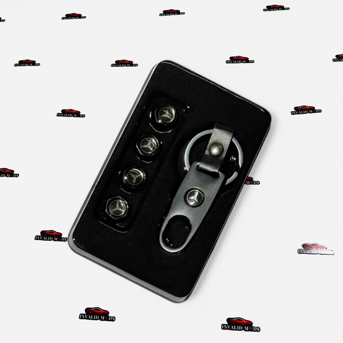 Car Tyre Air Valve Caps Set of 4 with Keychain | Brand Logo Design