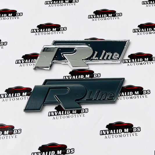 R-Line & R-Logo Front Grille Emblem Sticker | OEM-Style Car Grille Badge – Multiple Color Options