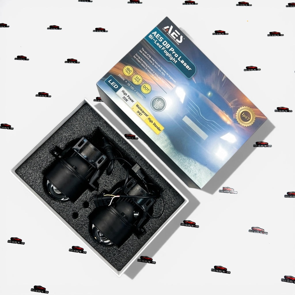 AES 3-Inch LED Laser Fog Lamps with Blue Lens – High-Performance Car Fog Lights