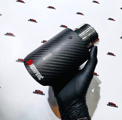 Akrapovic-Style Matte Carbon Fiber Exhaust Tip – Single Outlet Performance Upgrade