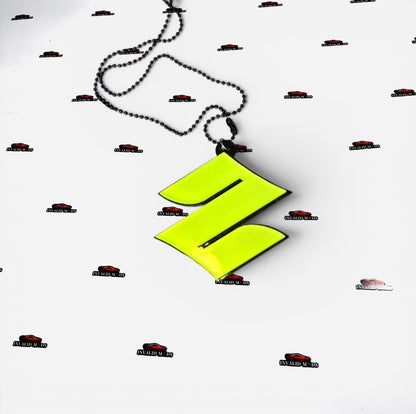 "Fluorescent Green Car Mirror Hanging – Stylish Interior Car Accessory for Modern Vehicles"