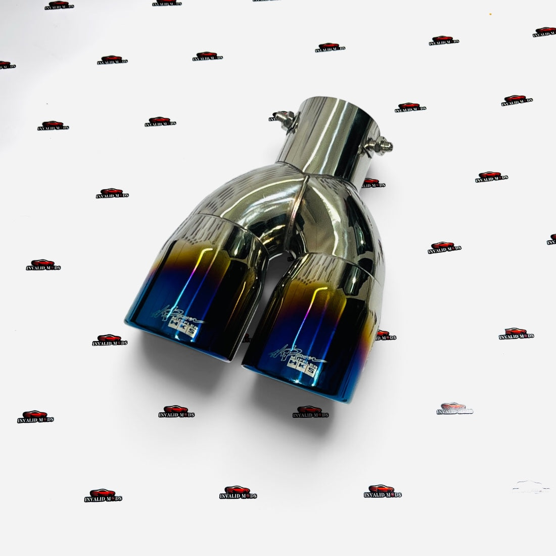 HKS Style Dual Exhaust Muffler Tips | Burnt, Rainbow & Gloss Black Finishes | Universal Performance Exhaust Tips