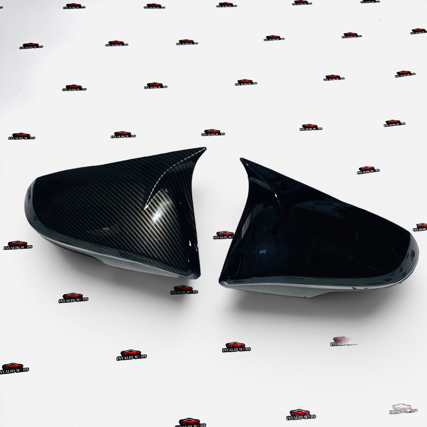 Toyota Fortuner Mirror Caps 2016+ | Black & Carbon Fiber Finish | Premium Side Mirror Cover Pair | Easy OEM Fit Replacement
