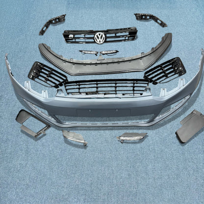 Volkswagen R-Line Front Bumper Kit with DRL Lights | Sporty Front Lip Upgrade for VW Polo & Vento