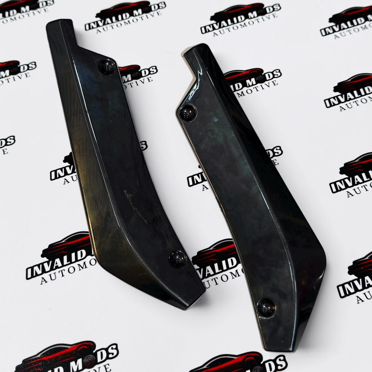 Universal Plain Rear Splitter Set of 2 | Gloss Black | ABS