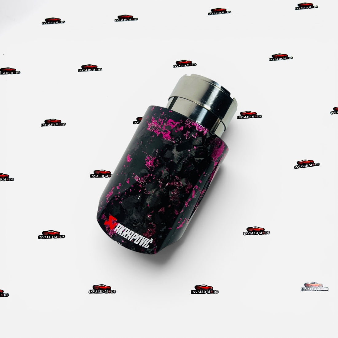Akrapovic Single Exhaust Tip | Pink Forged Carbon Finish | Universal Stainless Steel Performance Exhaust Tip