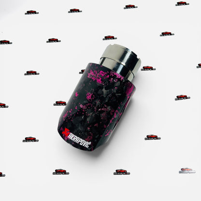 Akrapovic Single Exhaust Tip | Pink Forged Carbon Finish | Universal Stainless Steel Performance Exhaust Tip