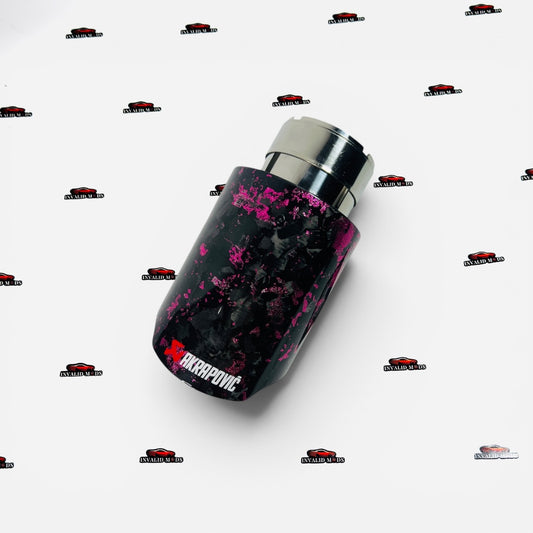 Akrapovic Single Exhaust Tip | Pink Forged Carbon Finish | Universal Stainless Steel Performance Exhaust Tip