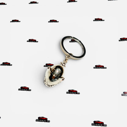 Helmet Style Keychain | Mini Metal Racing Helmet Keychain
