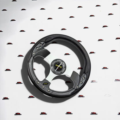MOMO Round 12-Inch Steering Wheel – Universal Racing Style Performance Wheel