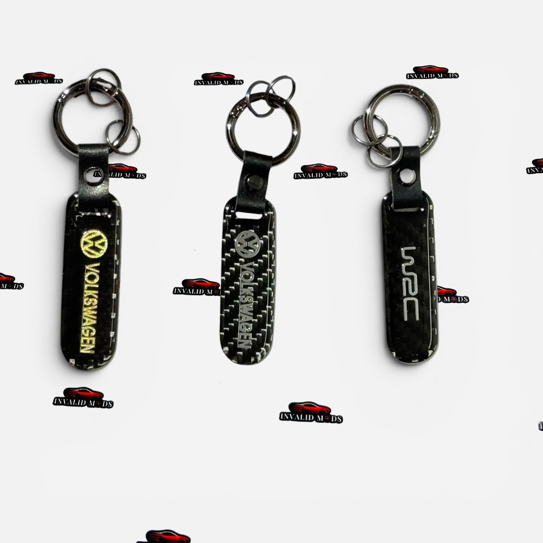 Volkswagen Carbon Finish Keychains | Premium Sport Style Keyring
