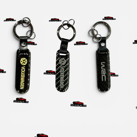 Volkswagen Carbon Finish Keychains | Premium Sport Style Keyring