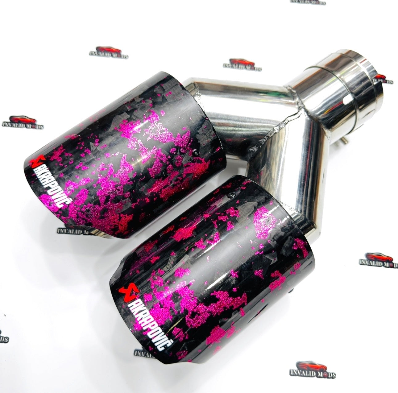 Akrapovic Pink Forged Carbon Dual Exhaust Tip – Performance Upgrade