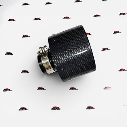 Universal Big Mouth Single Exhaust Tip | Gloss Carbon Finish | Stainless Steel Performance Exhaust Tip