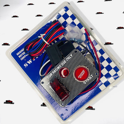12V Racing Ignition Switch Panel with Push Start Button (Carbon Fiber) – Car Engine Start Upgrade