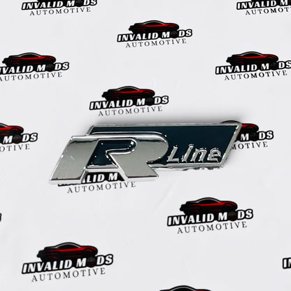 R-Line & R-Logo Front Grille Emblem Sticker | OEM-Style Car Grille Badge – Multiple Color Options