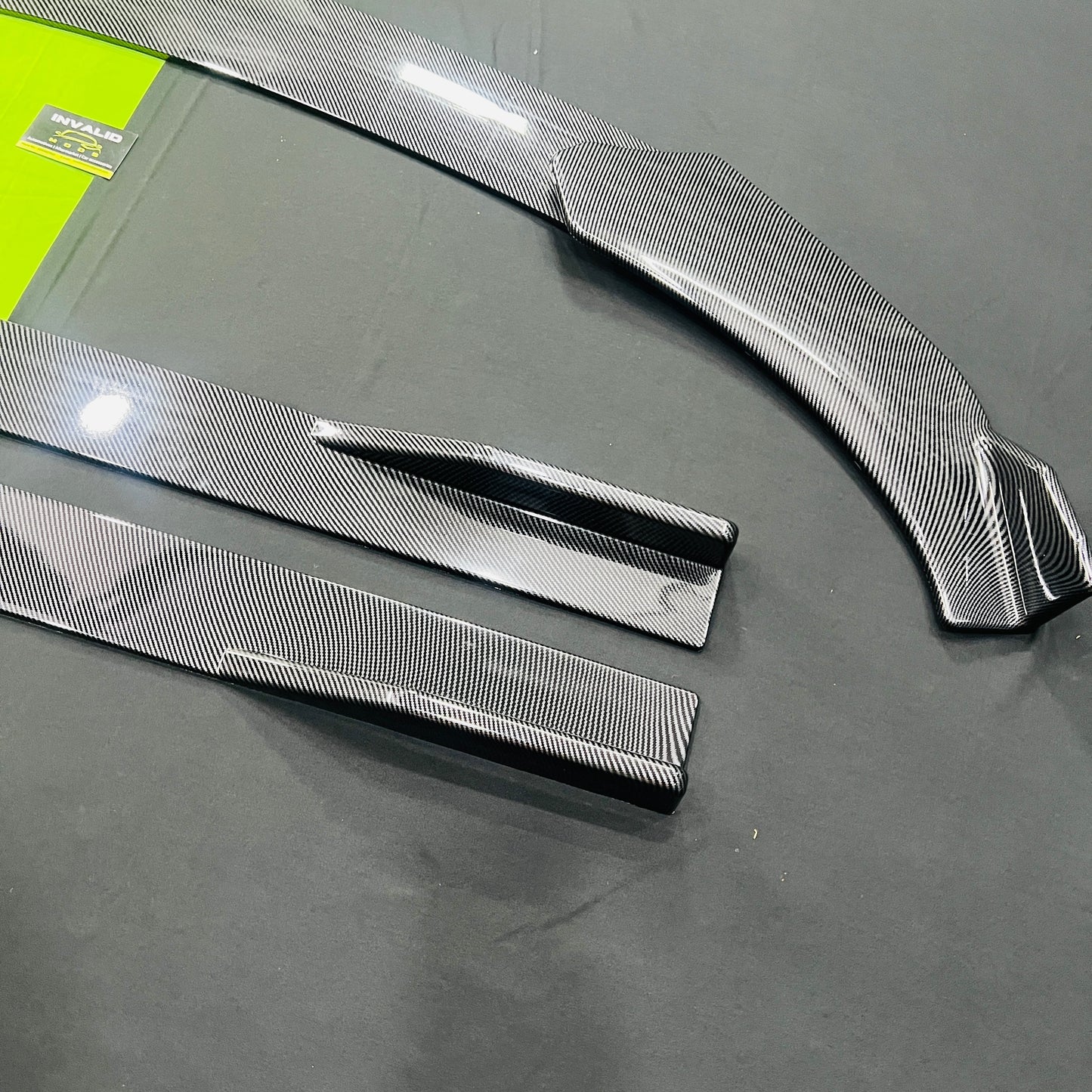 Universal 5 Pc Front Splitters & Side Skirts | Carbon Fiber | ABS