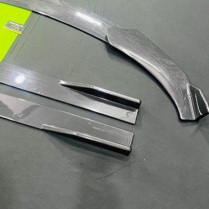 Universal 5 Pc Front Splitters & Side Skirts | Carbon Fiber | ABS