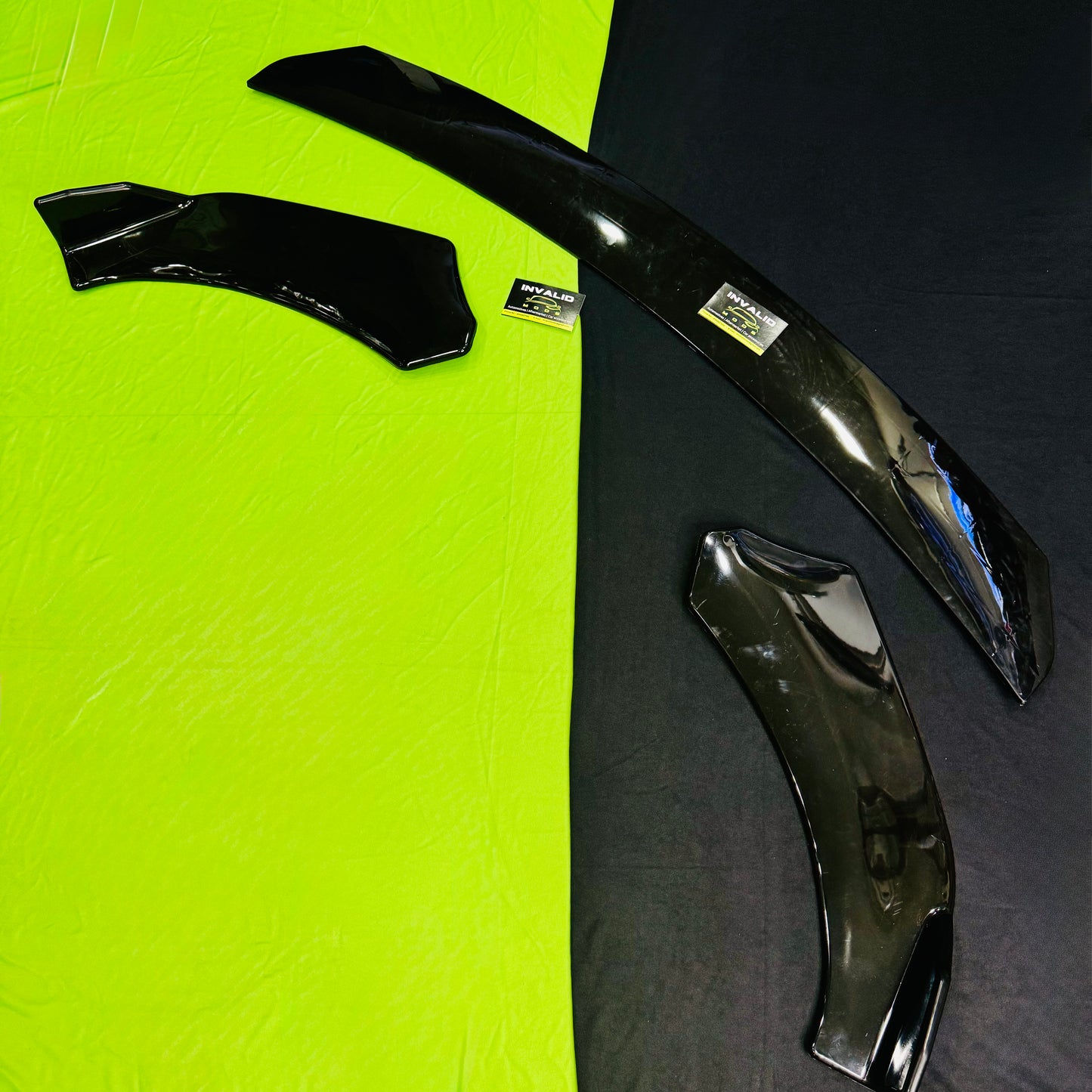 Universal 3 Pc Front Gloss Black Splitter | ABS