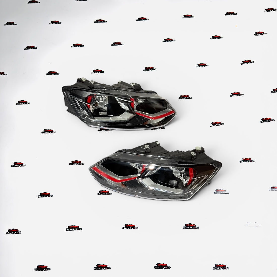 VW Polo, Vento & Ameo GTI-Style Headlights | Red Accent Design