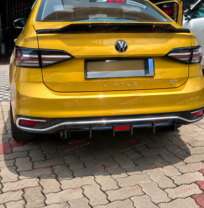 VW Virtus 6-Fin Rear Diffuser with Brake Light