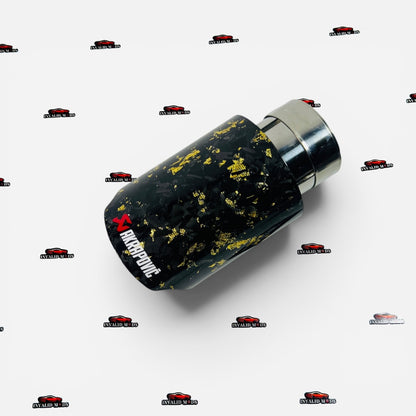 Akrapovic Single Exhaust Tip | Yellow Forged Carbon Finish | Universal Stainless Steel Performance Exhaust Tip