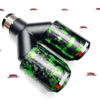 Akrapovic Dual Exhaust Tip – Green Forged Carbon | Universal Performance Upgrade