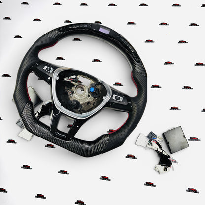 Volkswagen Polo Carbon Fiber Steering Wheel with Integrated Rev Lights | Sport Performance Upgrade