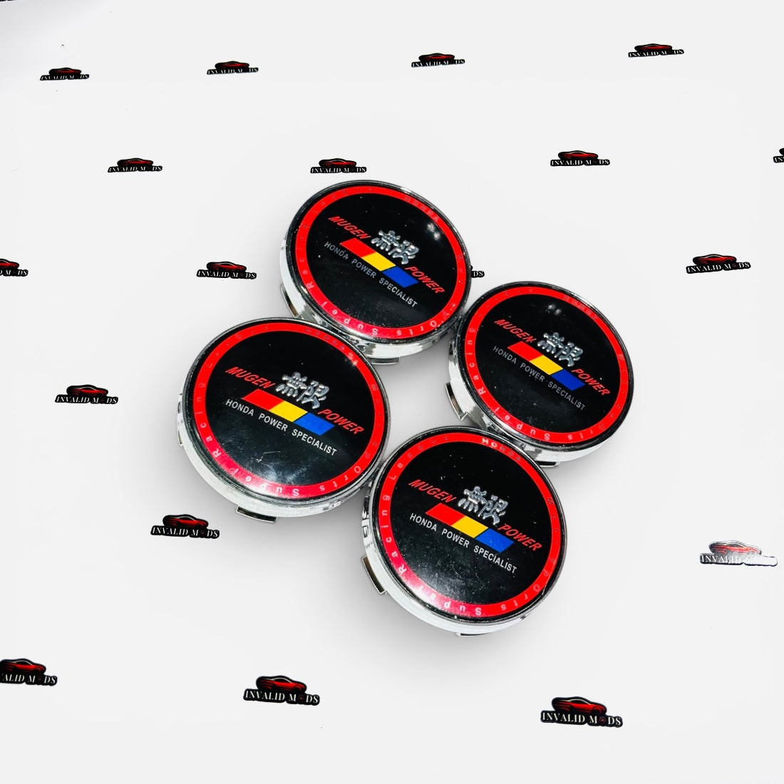 Mugen Power Wheel Caps | Premium Racing Style Set of 4 | 59mm Outer Diameter
