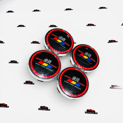 Mugen Power Wheel Caps | Premium Racing Style Set of 4 | 59mm Outer Diameter