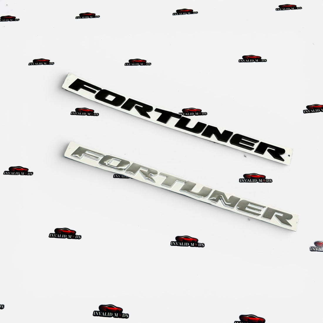 Toyota Fortuner Rear Emblem Badge | Chrome & Matte Black ABS Logo Replacement