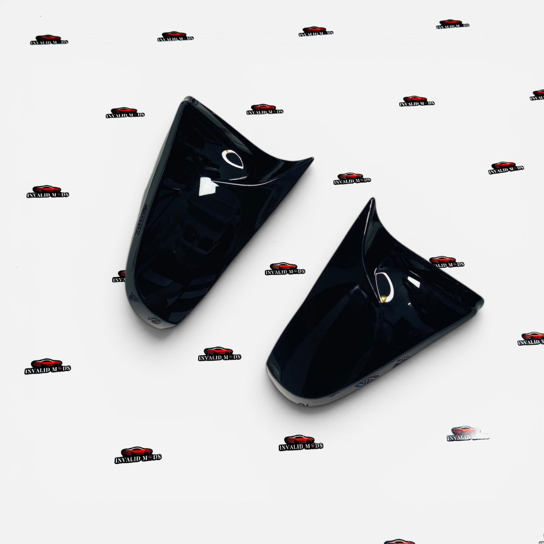 Toyota Innova Crysta & Fortuner (2016+) Batman Style Mirror Covers | Gloss Black ABS