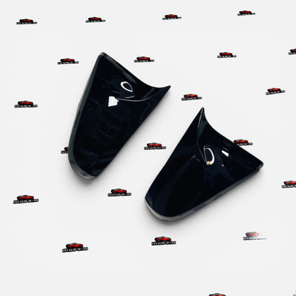 Toyota Innova Crysta & Fortuner (2016+) Batman Style Mirror Covers | Gloss Black ABS