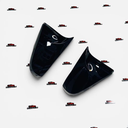 Toyota Innova Crysta & Fortuner (2016+) Batman Style Mirror Covers | Gloss Black ABS
