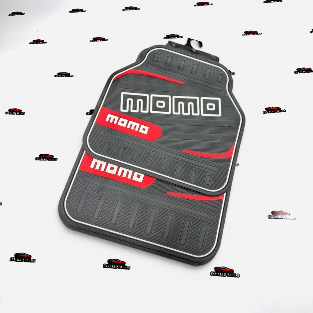 MOMO JDM Universal Car Floor Mats – Premium Rubber Set of 4