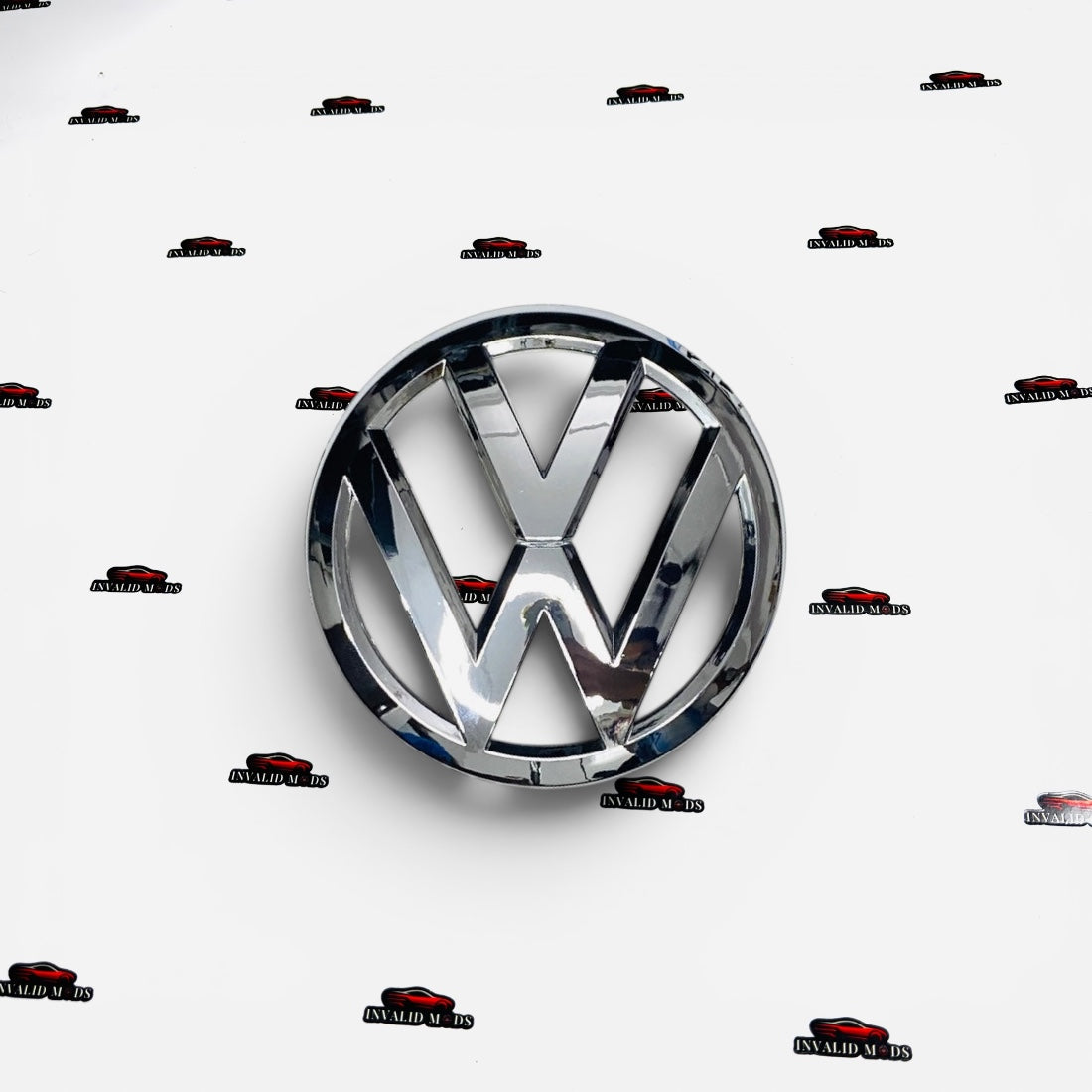VW Polo Front Grille Logo Emblem | OEM-Style Chrome Finish Badge