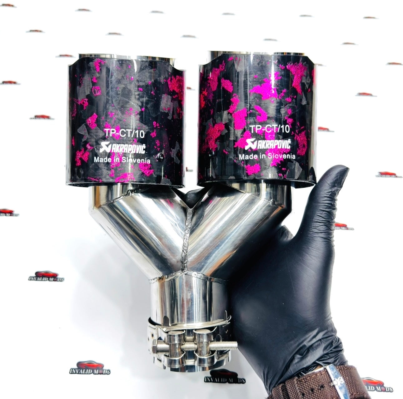 Akrapovic Pink Forged Carbon Dual Exhaust Tip – Performance Upgrade