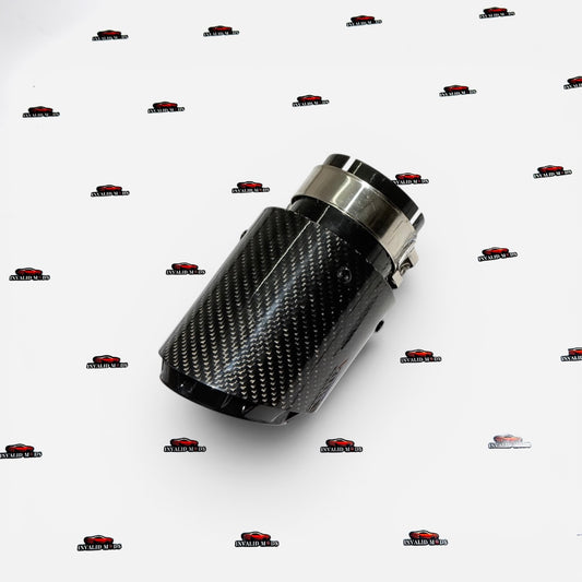 Porsche Style Single Exhaust Tip | Glossy Carbon Finish