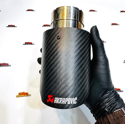 Akrapovic-Style Matte Carbon Fiber Exhaust Tip – Single Outlet Performance Upgrade