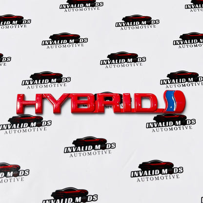 HYBRID Emblem Sticker | Premium Aluminium Badge in Multiple Color Options