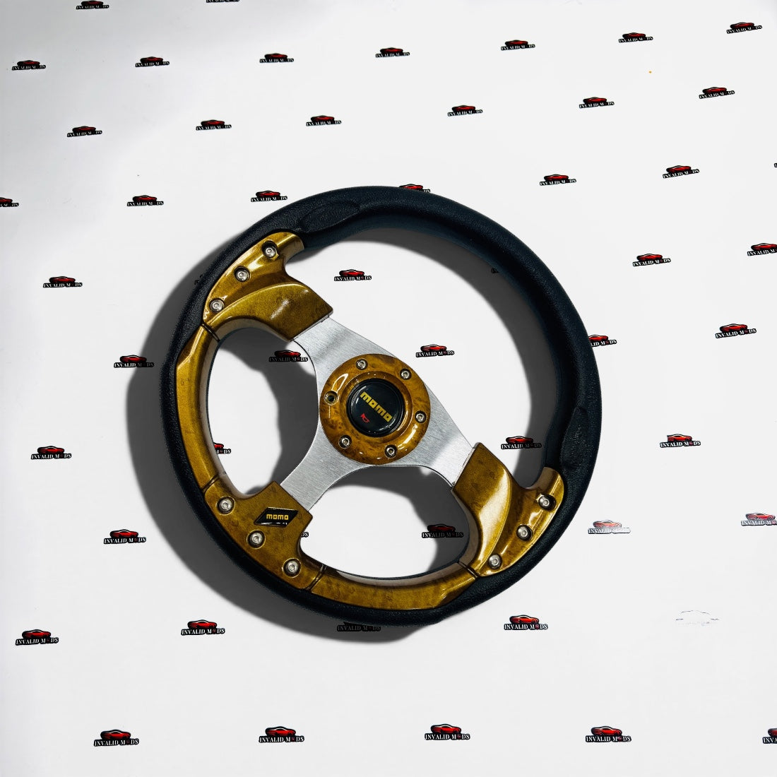 MOMO Round 12-Inch Steering Wheel – Universal Racing Style Performance Wheel