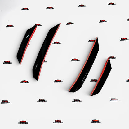 Front Bumper Canards Set of 4 | BMW 3 Series G20 & G26 | Gloss Black Aero Splitter Fins