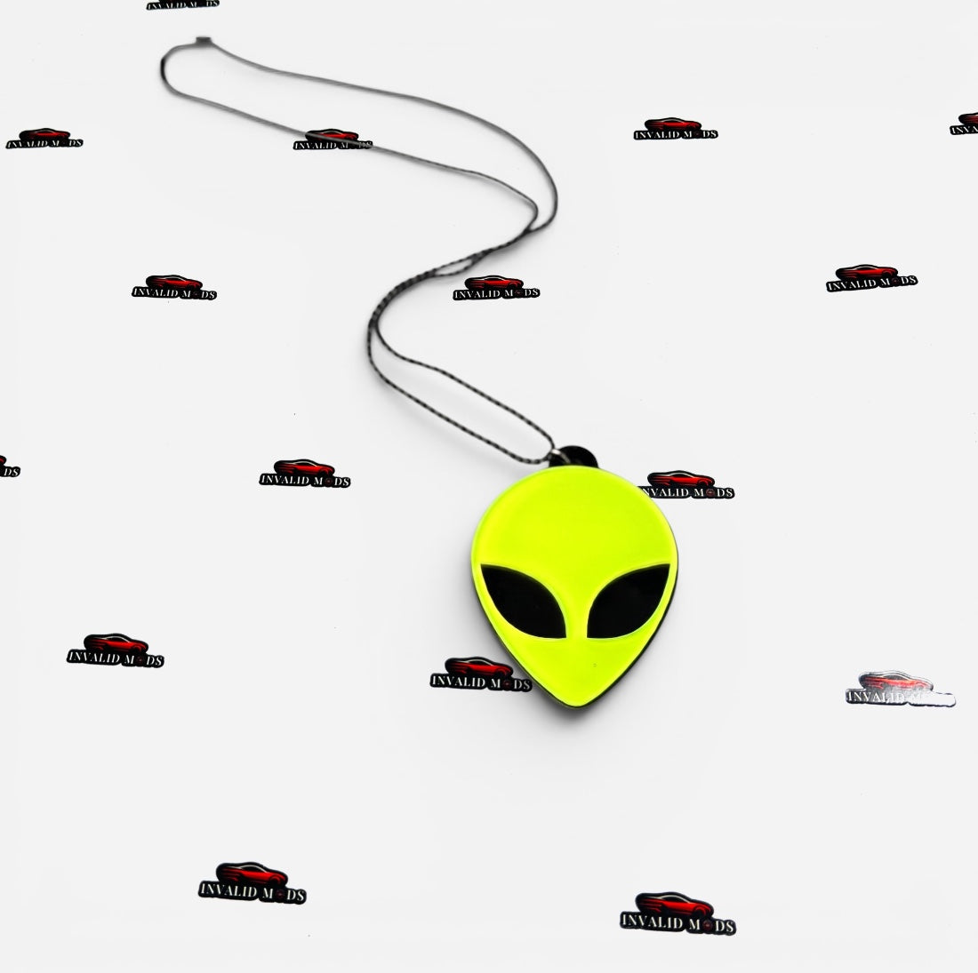 "Fluorescent Green Car Mirror Hanging – Stylish Interior Car Accessory for Modern Vehicles"