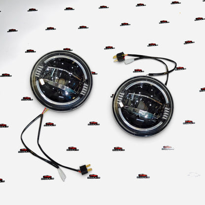 Wrangler-Style 210W LED Headlights with DRL for Mahindra Thar 2020+ | Aftermarket Headlight Upgrade Kit