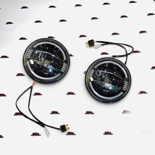 Wrangler-Style 210W LED Headlights with DRL for Mahindra Thar 2020+ | Aftermarket Headlight Upgrade Kit