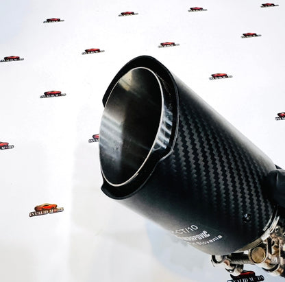 Akrapovic-Style Matte Carbon Fiber Exhaust Tip – Single Outlet Performance Upgrade