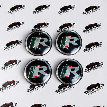 Volkswagen R-Line Wheel Center Caps – Outer Diameter (56mm & 59mm) | Set of 4