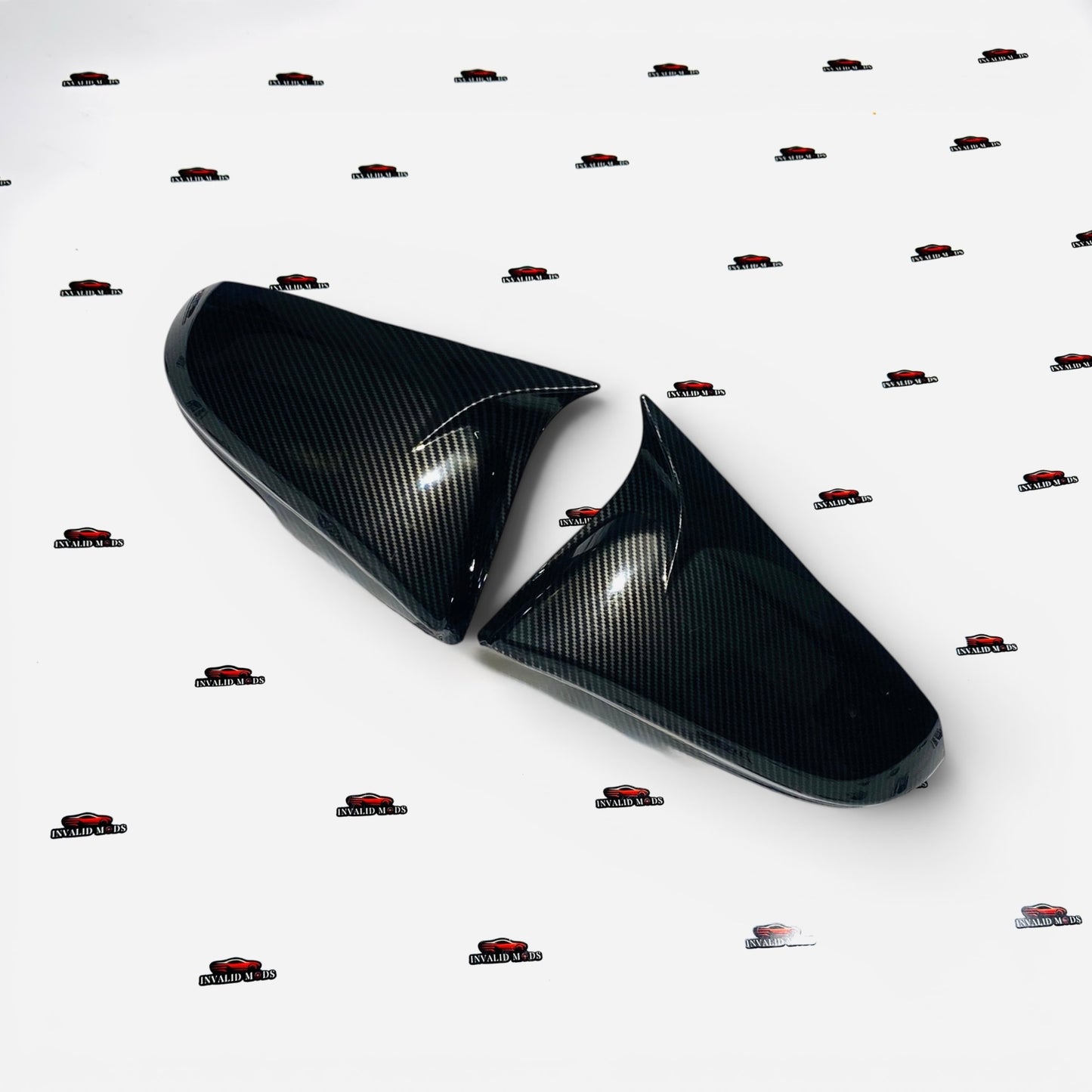Toyota Fortuner Mirror Caps 2016+ | Black & Carbon Fiber Finish | Premium Side Mirror Cover Pair | Easy OEM Fit Replacement