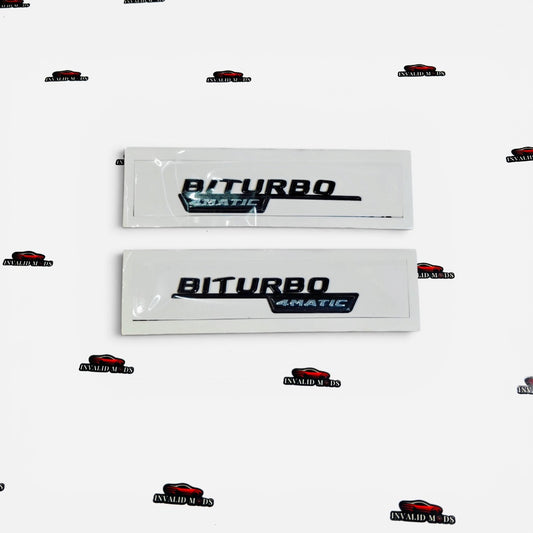 Mercedes-Benz BI-TURBO 4MATIC Fender Emblems | Set of 2 Premium Side Badges