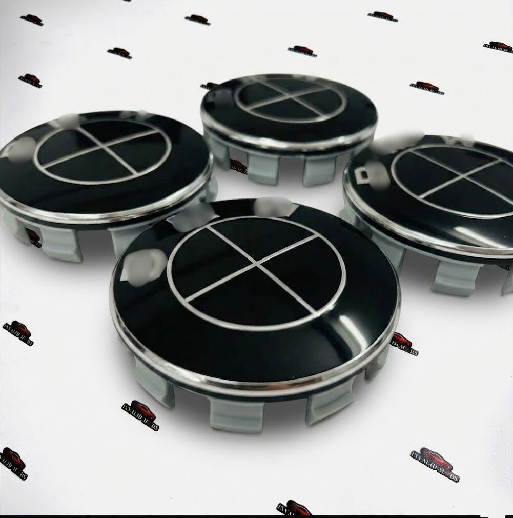 BMW Black Wheel Center Caps – Premium Set of 4 | Stylish Replacement Hub Caps for BMW Rims